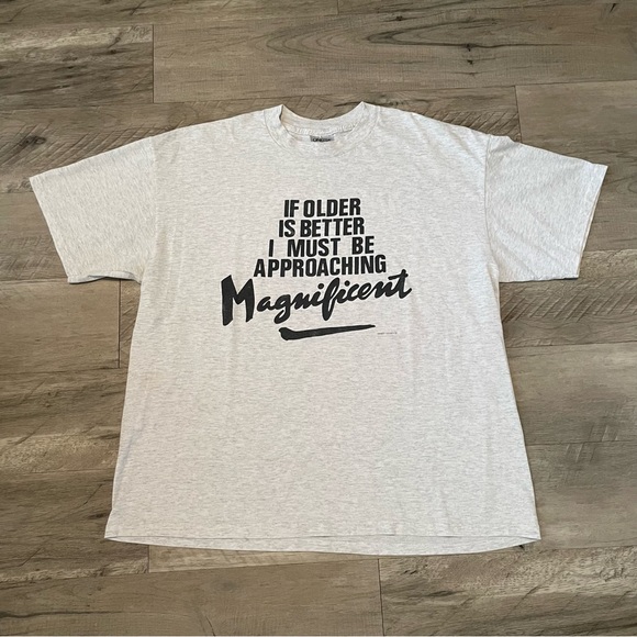 Vintage 90s Single Stitch "Old Age Aint Is Better" Graphic T-shirt Size 2XL - Picture 1 of 4